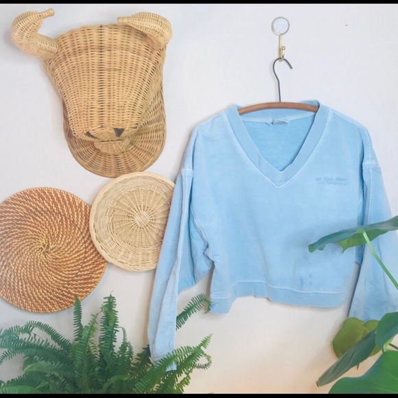 vtg vsco LA Fitness baby blue crop sweatshirt - Picture 5 of 6